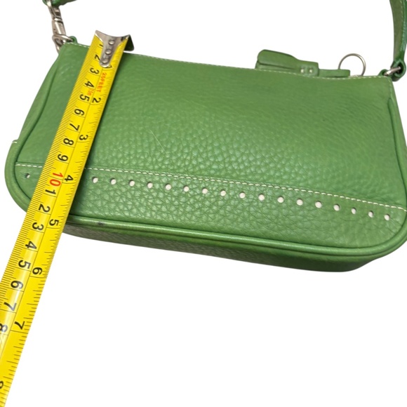 Coach Hampton mini Demi baguette vintage y2k RARE green pebbled leather - Picture 6 of 15